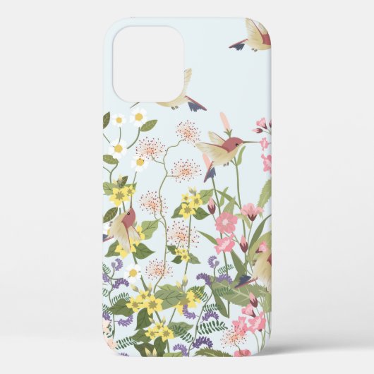 Mooie kolibrie in zoete bloemige bloementuin Case-Mate iPhone case (Achterkant)