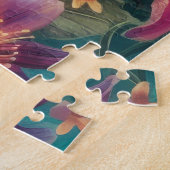 Mooie kolibrie omringd door bloemen legpuzzel (Zijkant)