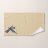 Mooie kolibrie op lichtbeige bad handdoek (Handdoek)