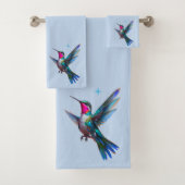 Mooie kolibrie op lichtblauw bad handdoek (Insitu)
