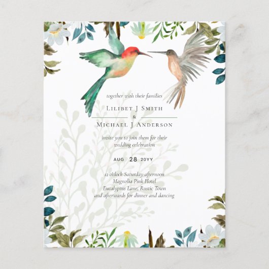 Mooie KOLIBRIE Paar Huwelijk (Voorkant)