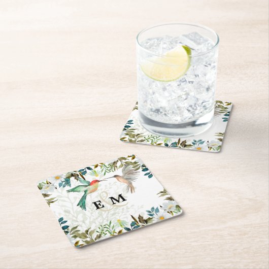 Mooie KOLIBRIE Paar Huwelijk Kartonnen Onderzetters (Insitu)