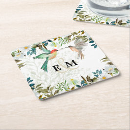 Mooie KOLIBRIE Paar Huwelijk Kartonnen Onderzetters