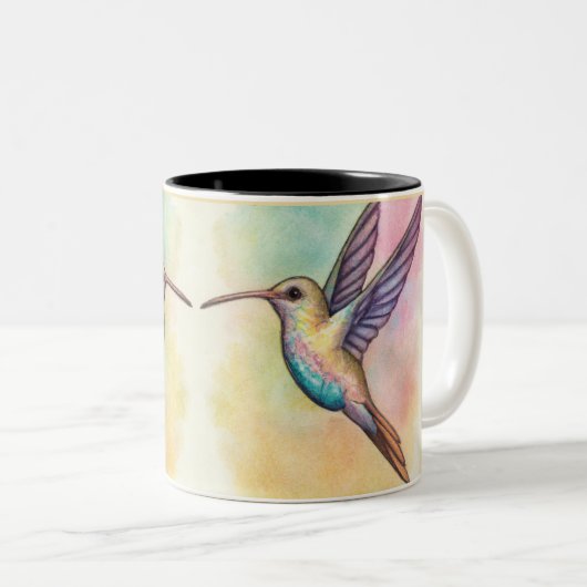 Mooie kolibrie tweekleurige koffiemok (Voorkant rechts)