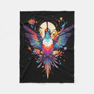 Mooie kolibrie vogel kijken naar aarde dag natu fleece deken