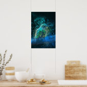 Mooie kolibrie waterverf schilderij poster (Keuken)