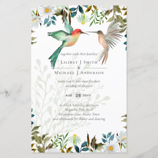 Mooie KOLIBRIEH Paar Bruiloft (Voorkant)