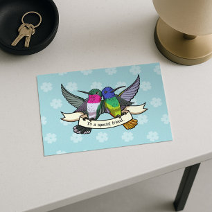 Mooie Kolibries Aan Een Speciale Vriend Cartoon Briefkaart
