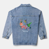 Mooie kolibries & bloemen denim jacket (Achterkant)