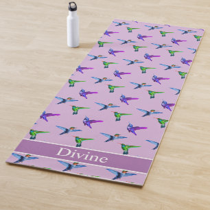 Mooie kolibries op paars yogamat