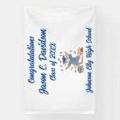 Mooie Konijn Afstudeerfeest Banner Blauw (Verticaal)