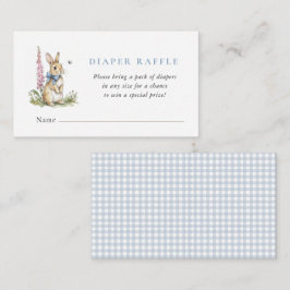 Mooie konijn Baby boy shower luier raffle  Informatiekaartje