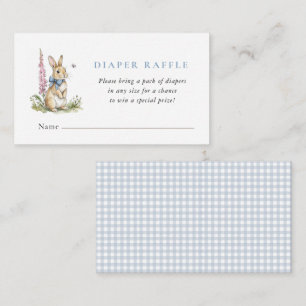 Mooie konijn Baby boy shower luier raffle  Informatiekaartje