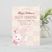 Mooie konijn baby shower kaart (Staand voorkant)
