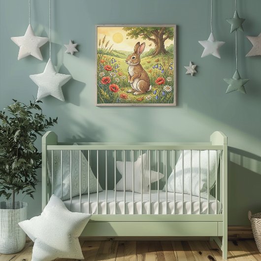 Mooie Konijn Bosdieren Kinderkamer Poster