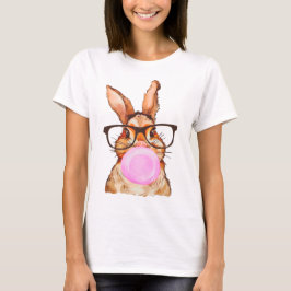 Mooie Konijn Grafische Print Wit T-shirt