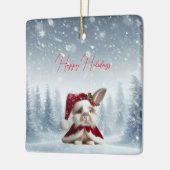 Mooie Konijn Kerst Keramisch Ornament (Links)