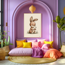 Mooie Konijn Kinderkamer Muur Kunst Scandinavische