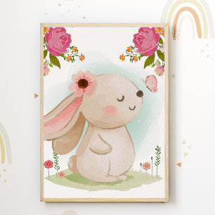 Mooie Konijn Kinderkamer Poster Dieren Nursery Pri