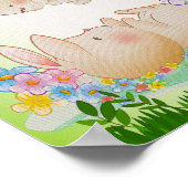 Mooie Konijn Kinderkamer Poster Print Kinderkamer (Hoek)