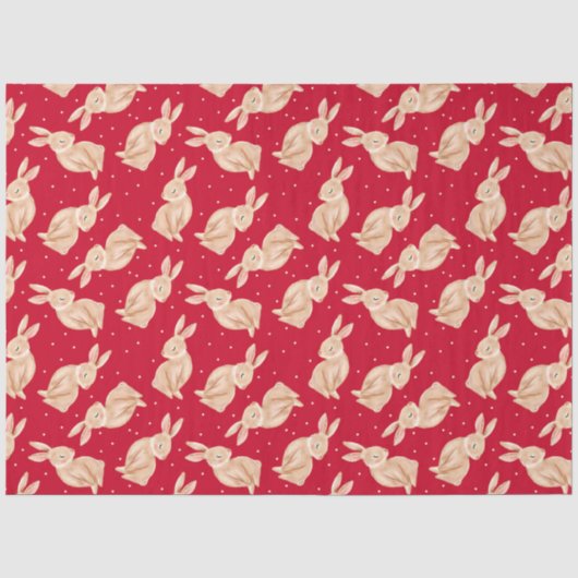 Mooie Konijn Konijn Kerst Tissue Papier (Voorkant)