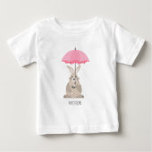 Mooie konijn met paraplu aangepaste naam  (Voorkant)