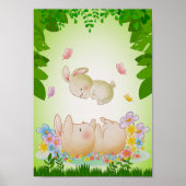 Mooie Konijn Nursery Poster Print Kinderkamer Deco (Voorkant)