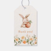 Mooie Konijn Perzik Bloemige Bedank Tag Cadeaulabel (Achterkant)