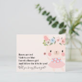 Mooie Konijn Trouw Bloemenmeisje Aanzoek Aankondigingskaart (Staand voorkant)