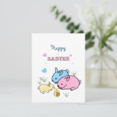 Mooie konijnen  feestdagenkaart (Staand voorkant)