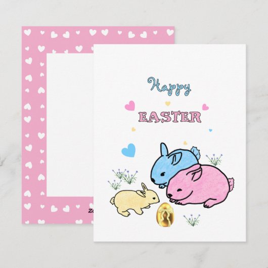 Mooie konijnen  feestdagenkaart (Voorkant / Achterkant)