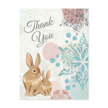 Mooie Konijnen met Bloemen Lente Dank Je