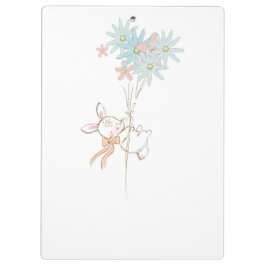 Mooie konijnen met bloemen notitieboek klembord