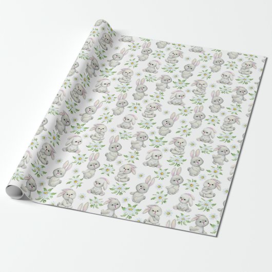 Mooie Konijnen Patroon Inpakpapier (Uitgerold)