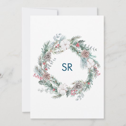 Mooie konijnenjongen winter bos thema waterverf  kaart (Achterkant)