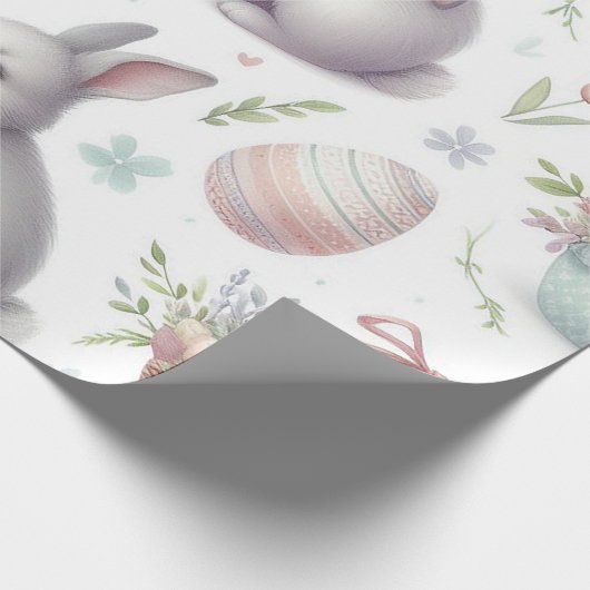 Mooie konijntjes en paaseieren cadeaupapier (Hoek)