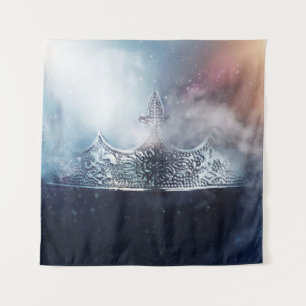 Mooie koningin en koningskroon wandkleed