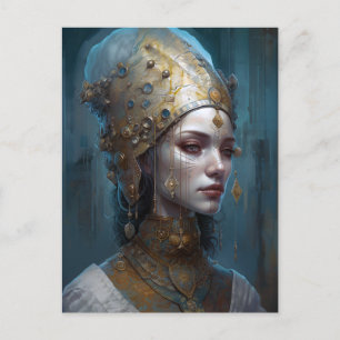 Mooie koningin Fantasy Art Briefkaart