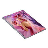 Mooie koningin van fantasieën en rode draak notitieboek (Rechterzijde)