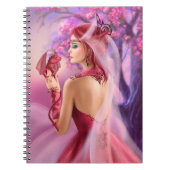 Mooie koningin van fantasieën en rode draak notitieboek (Voorkant)