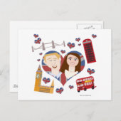 Mooie koninklijke bruiloft paar briefkaart (Voorkant / Achterkant)