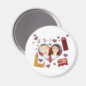 Mooie koninklijke bruiloft paar magneet (Voorkant / Achterkant)