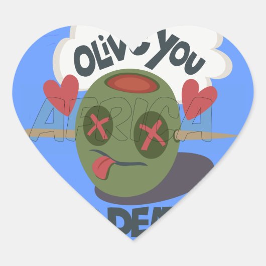 Mooie kool waar ik van Afrika hou Hart Sticker (Voorkant)