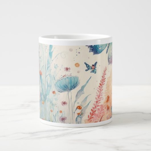 Mooie kop van een drankje in vlinderkleur (Voorkant)