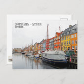 Mooie Kopenhagen/Nyhavn/Denemarken Ansichtkaart! Briefkaart (Voorkant / Achterkant)