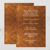 Mooie koperen getextureerde bruiloft kaart (Voorkant / Achterkant)