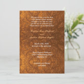 Mooie Koperen Textuur Uitzicht Trouwfeest Kaart (Staand voorkant)