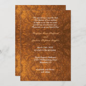 Mooie Koperen Textuur Uitzicht Trouwfeest Kaart (Voorkant / Achterkant)