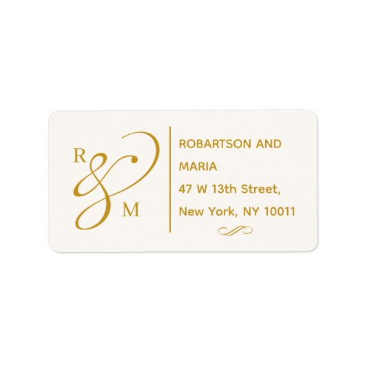 Mooie koppel monogram retouradres sticker (Voorkant)