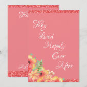 Mooie Koraal Bloem Roze Bruiloft Bedankkaart (Voorkant / Achterkant)